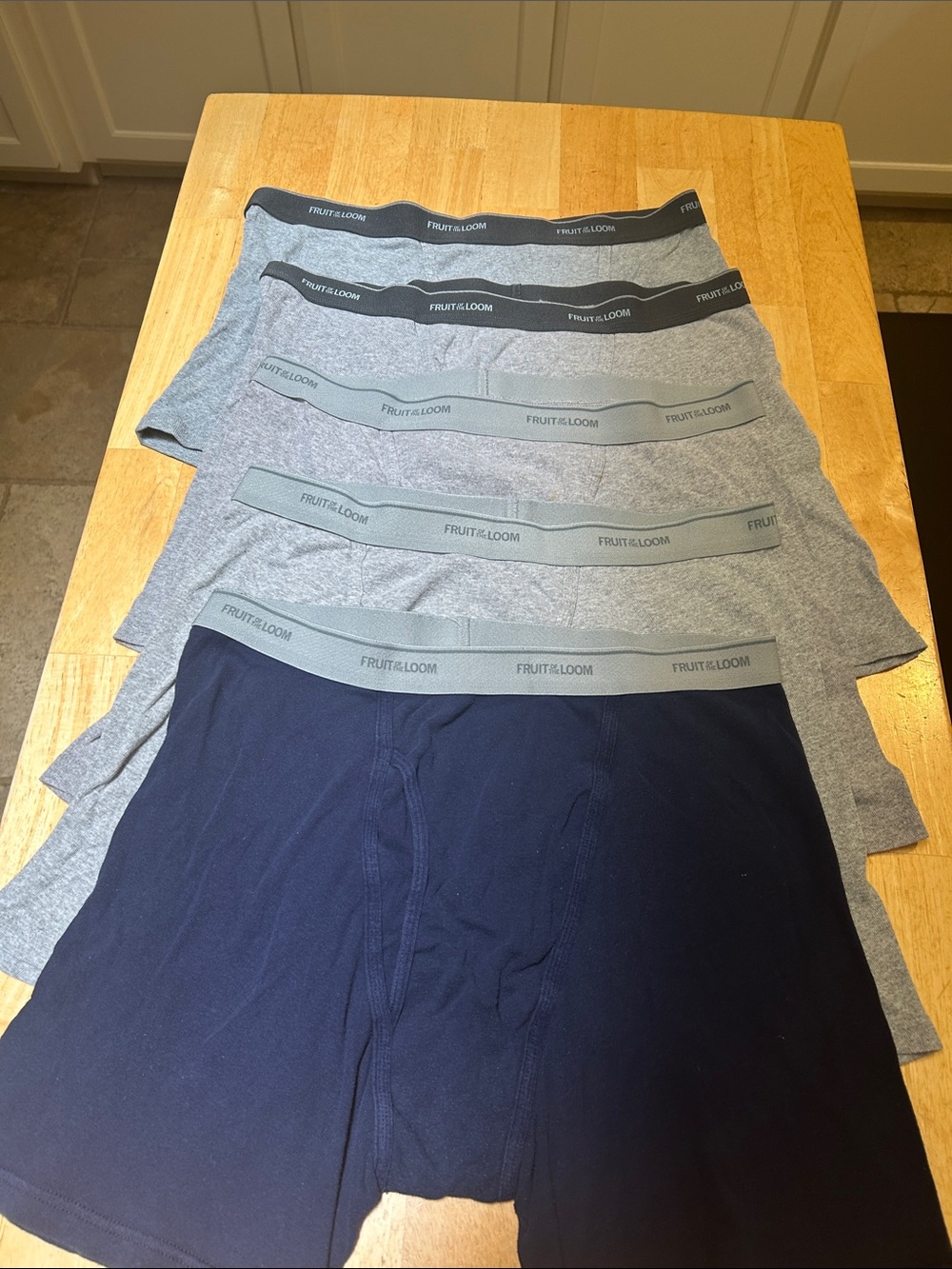 Fruit of the Loom Men’s Boxer Briefs – Five Gray & Navy Pack
